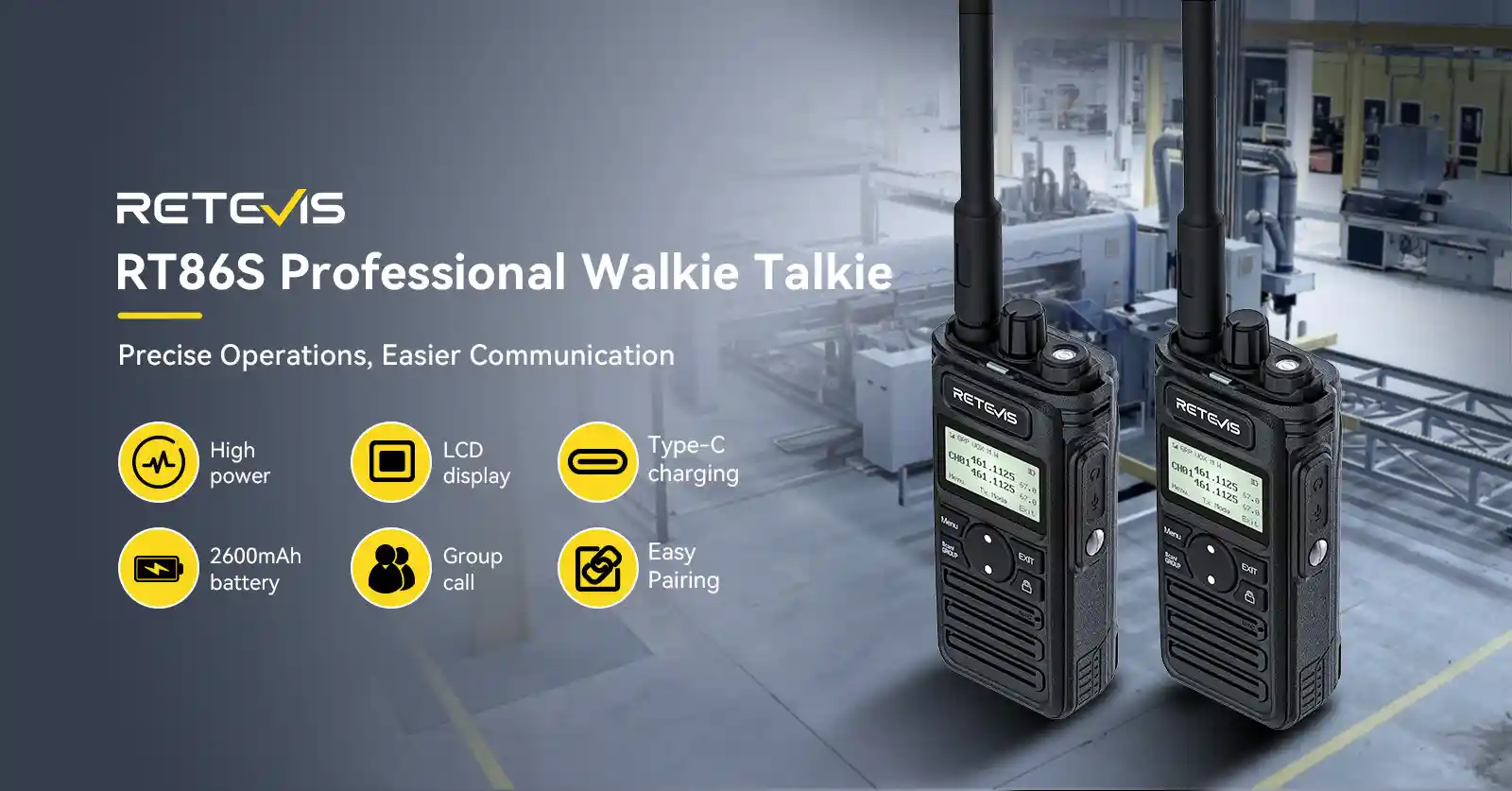 retevis RT86S long range walkie talkie for business use