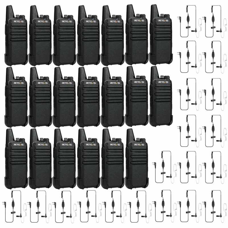 20pack retevis rt22 frs radio with headsets