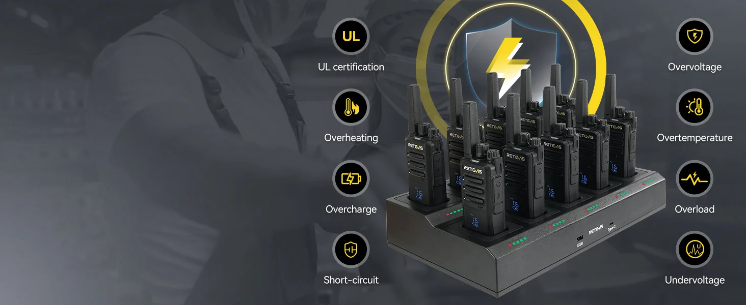 Retevis RT68H 10 Way Charger with Multiple Protections