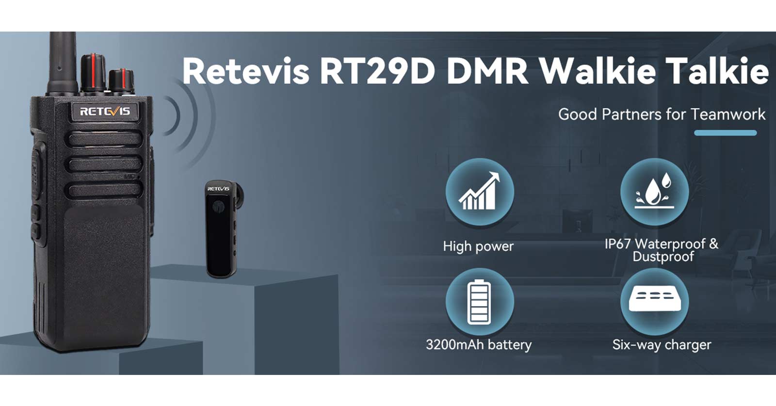 retevis rt29d long range waterproof dmr radio