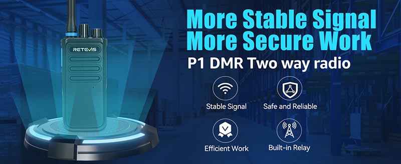 RETEVIS P1 DMR LONG-RANGE RADIOS WITH SINGLE FREQUENCY REPEATER FUNCTION