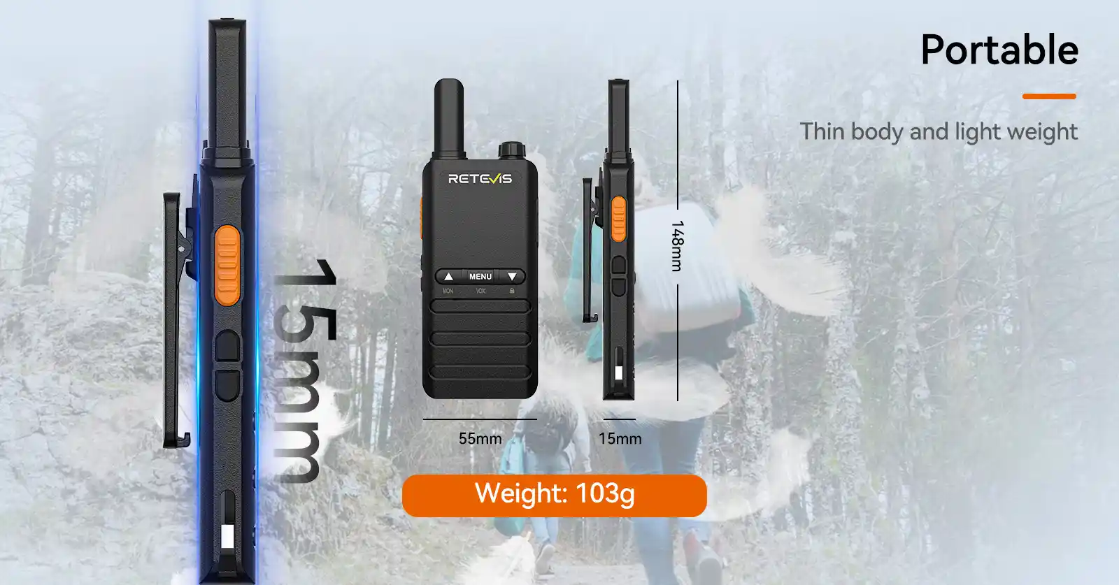 Retevis B3B 15mm Ultra Thin Walkie Talkie