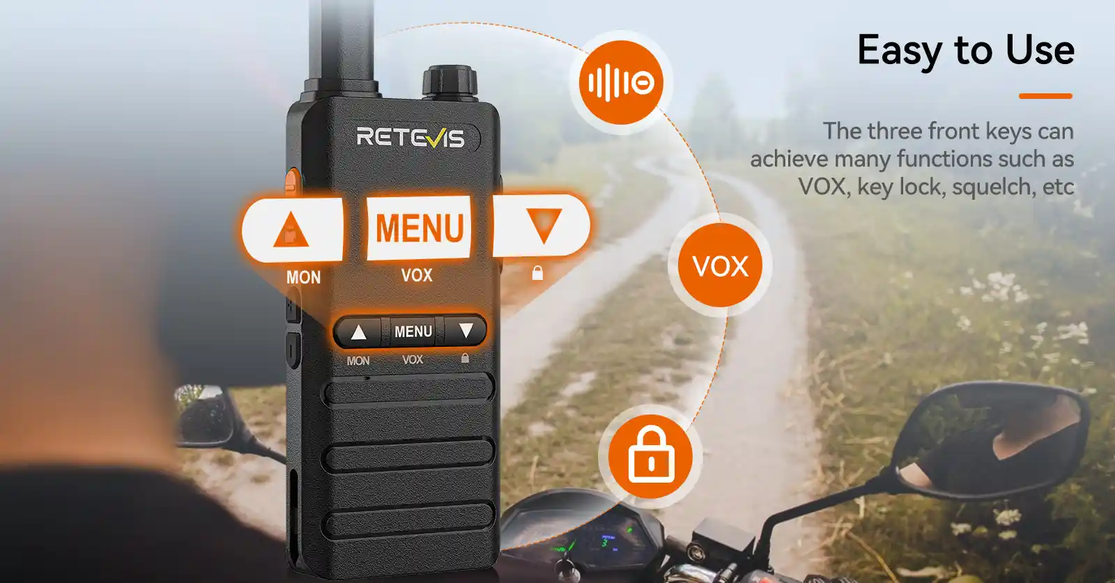 Retevis B3B Walkie Talkie with Function Keys