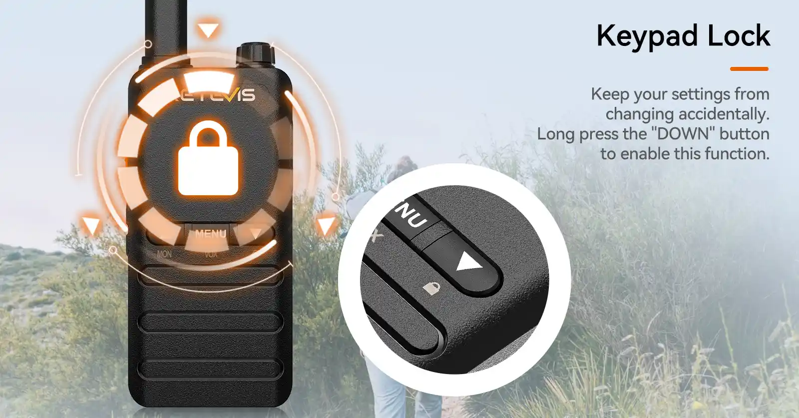 Retevis B3B Walkie Talkie Key Lock