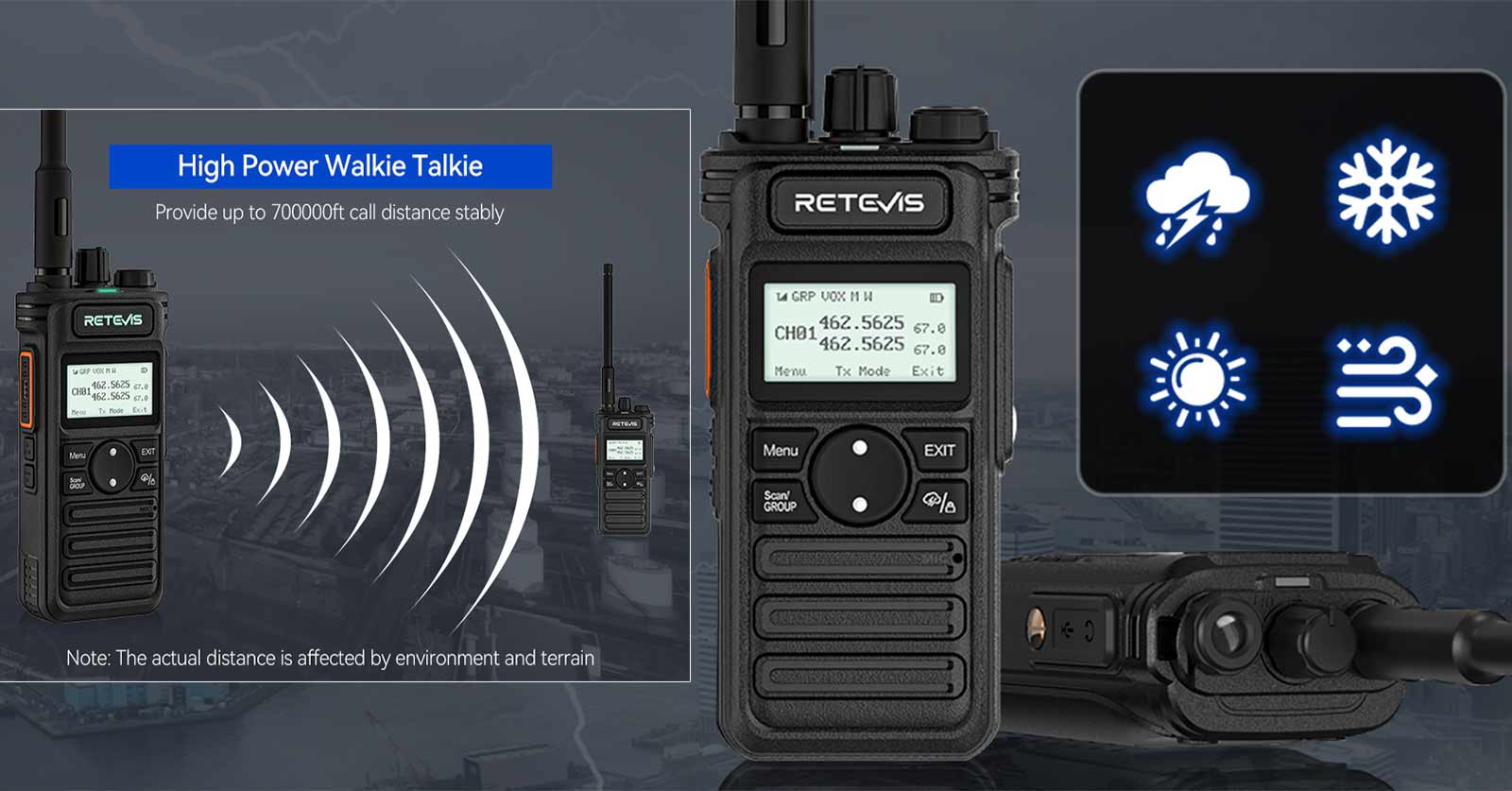 gmrs walkie talkie for business use