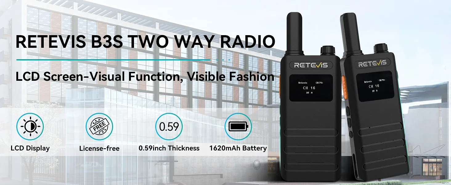 Retevis B3S Mini Walkie Talkie Rechargeable Two Way Radio