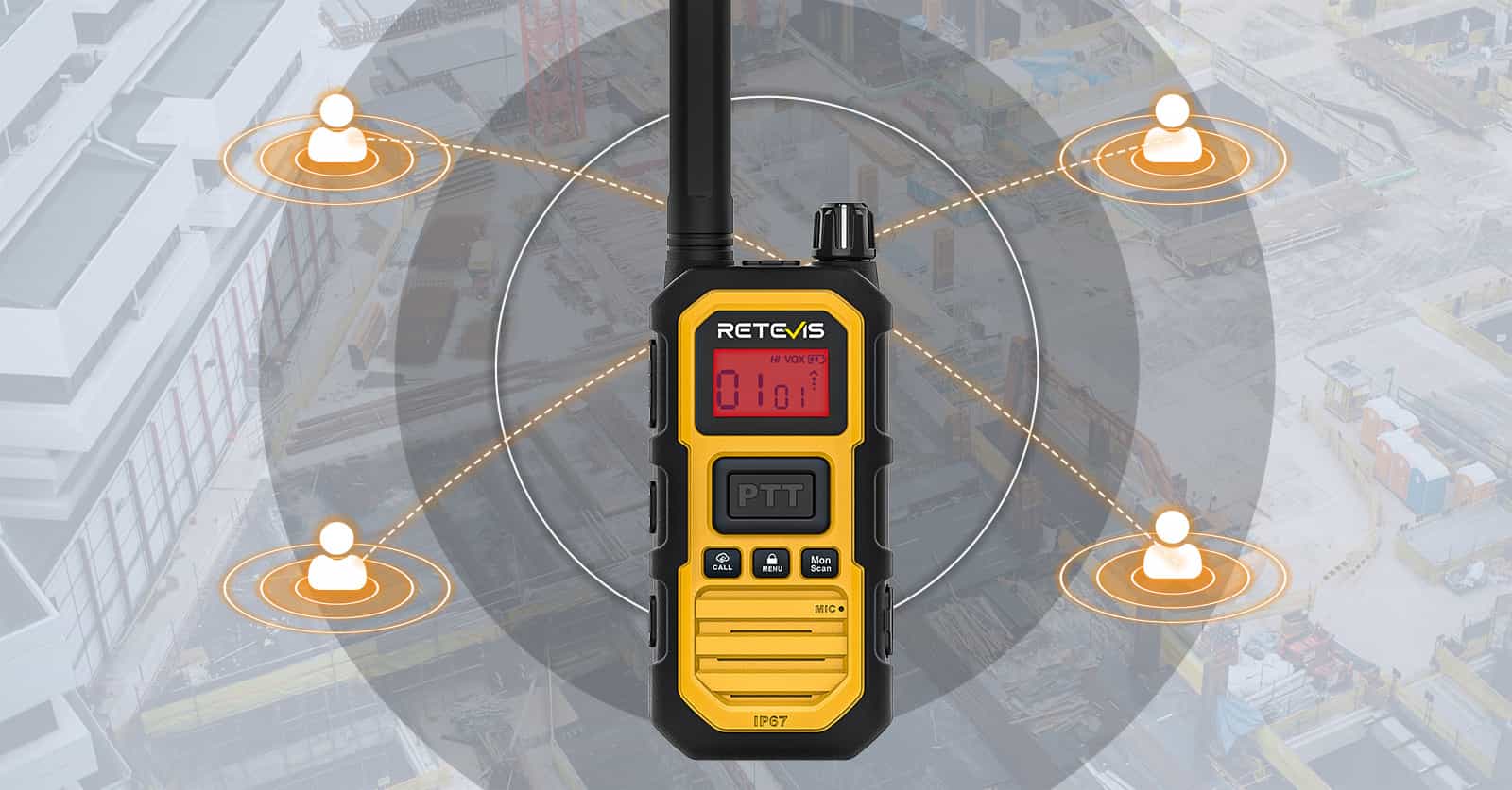 Retevis RB48P IP67 Two Way Radio with One Key Group Call