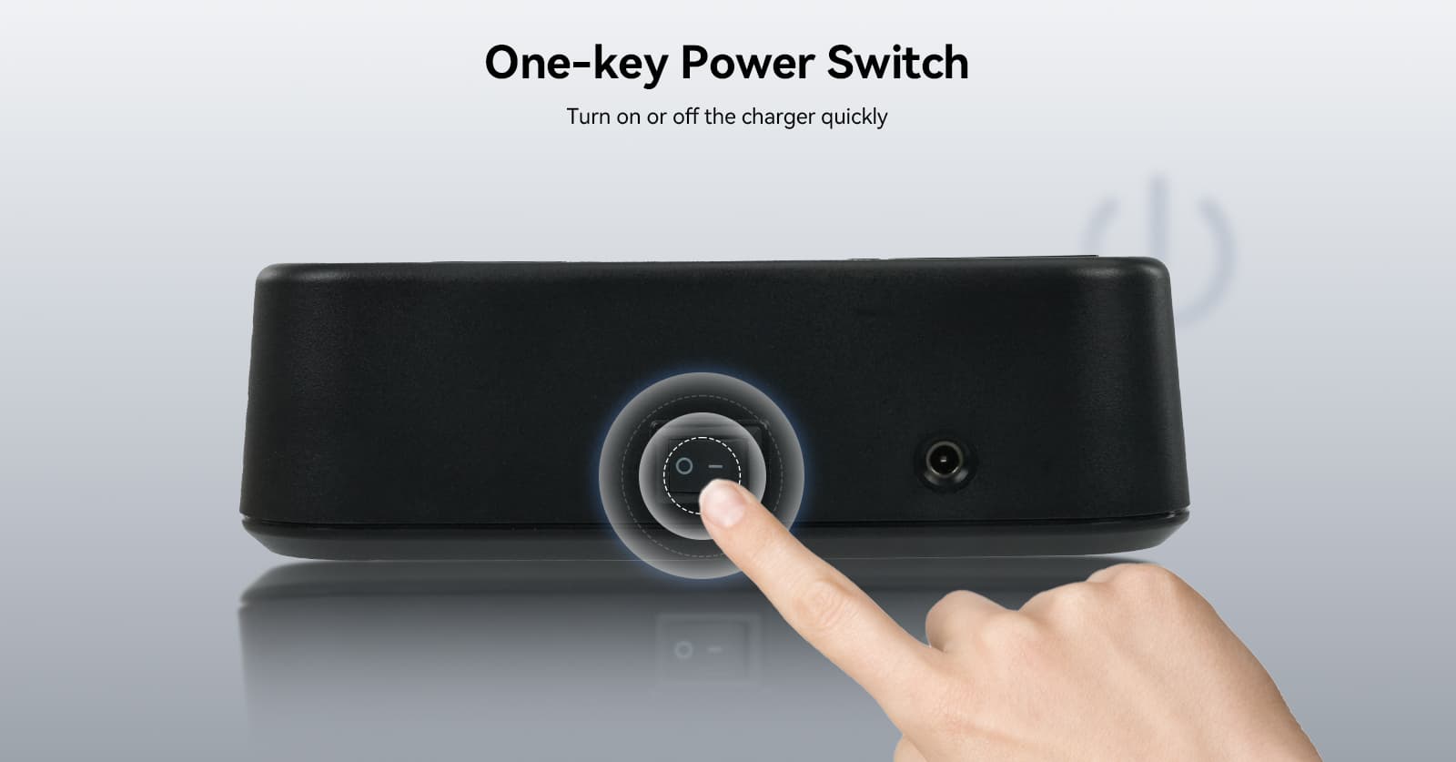 easy to use with one-key power switch 6-way charger