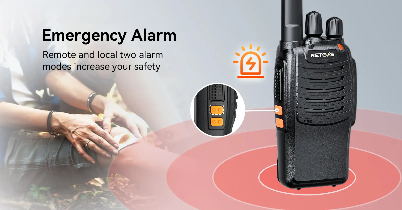 Retevis H777 portable radio emergency alarm