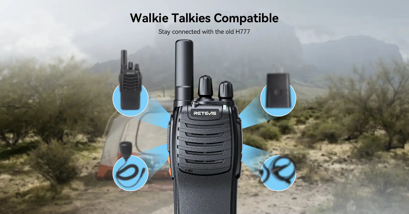 Retevis H777 portable radio is compatible with other FRS radios