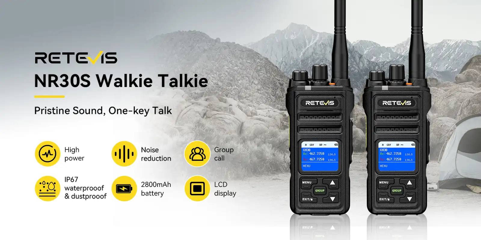 retevis nr30s long range waterproof GMRS walkie talkie