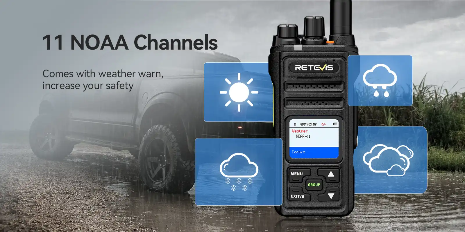retevis nr30s gmrs radio with weather function