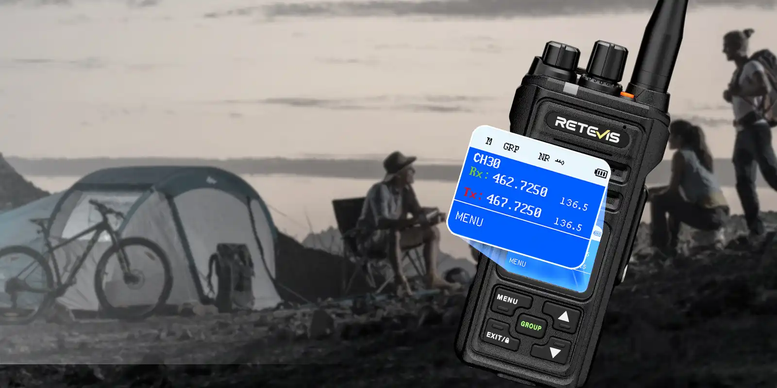 retevis nr30s gmrs radio with display