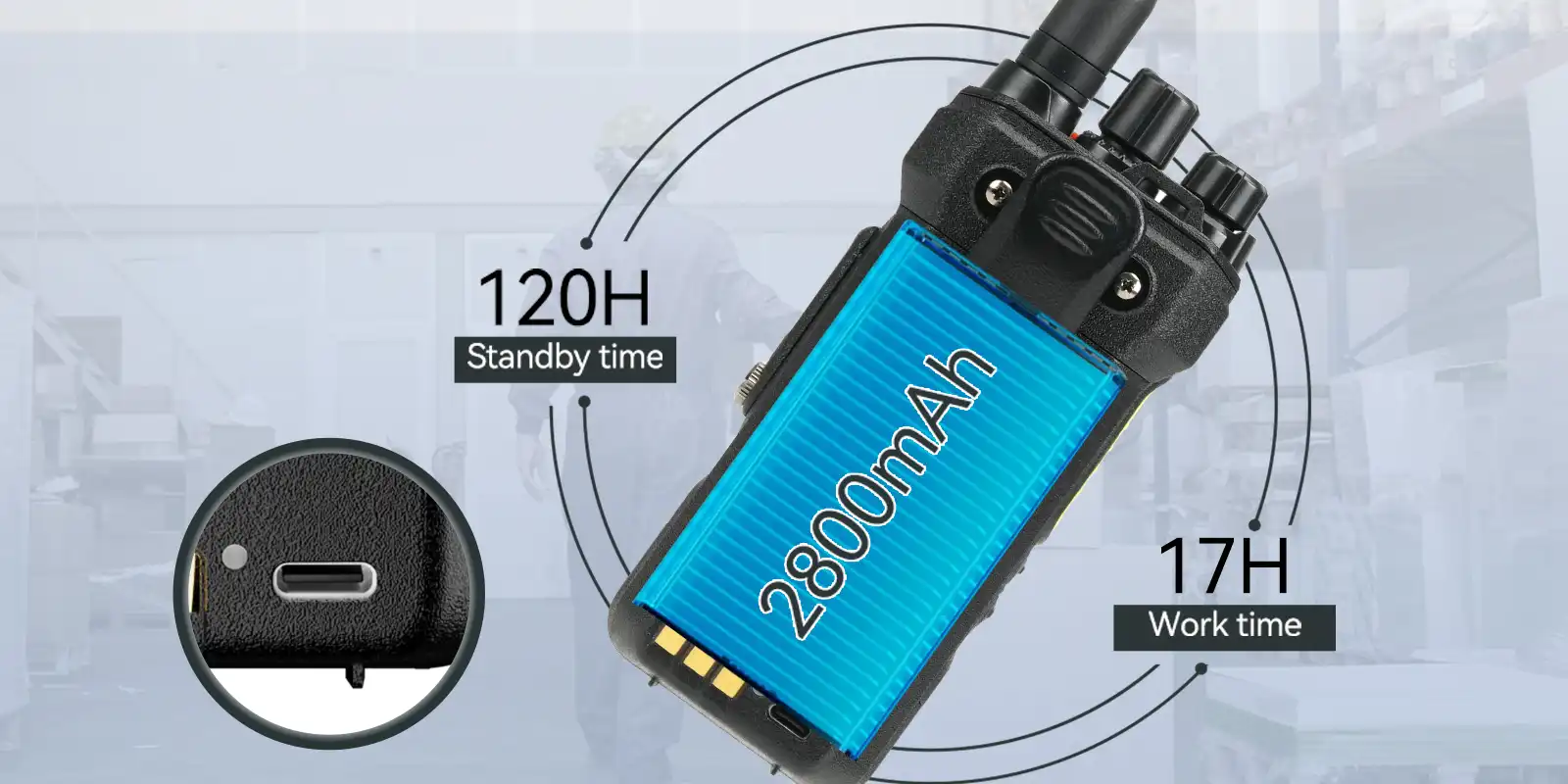 nr630s commercial walkie talkie with large battery