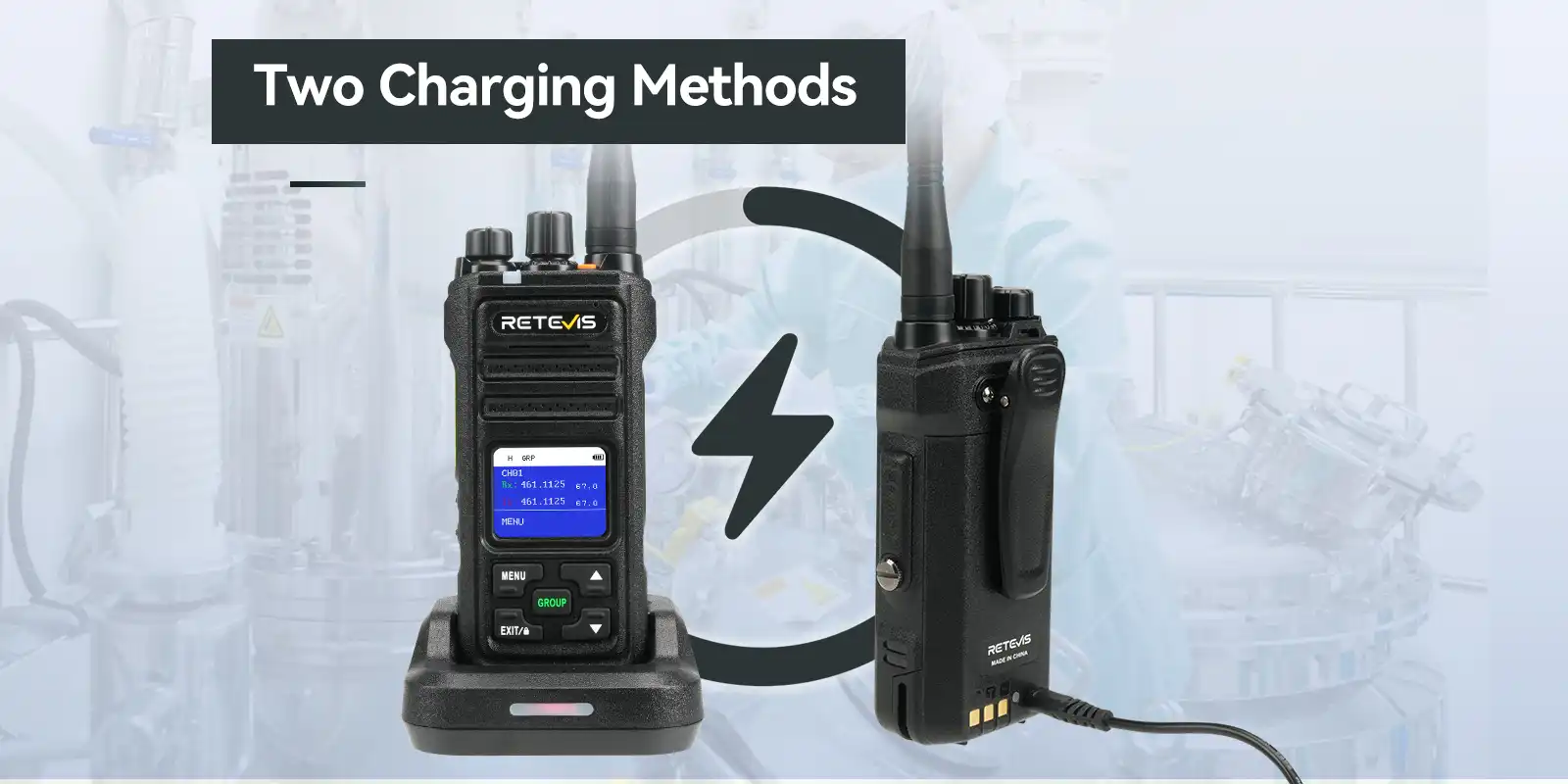 retevis nr630s long range waterproof radio with type-c charging