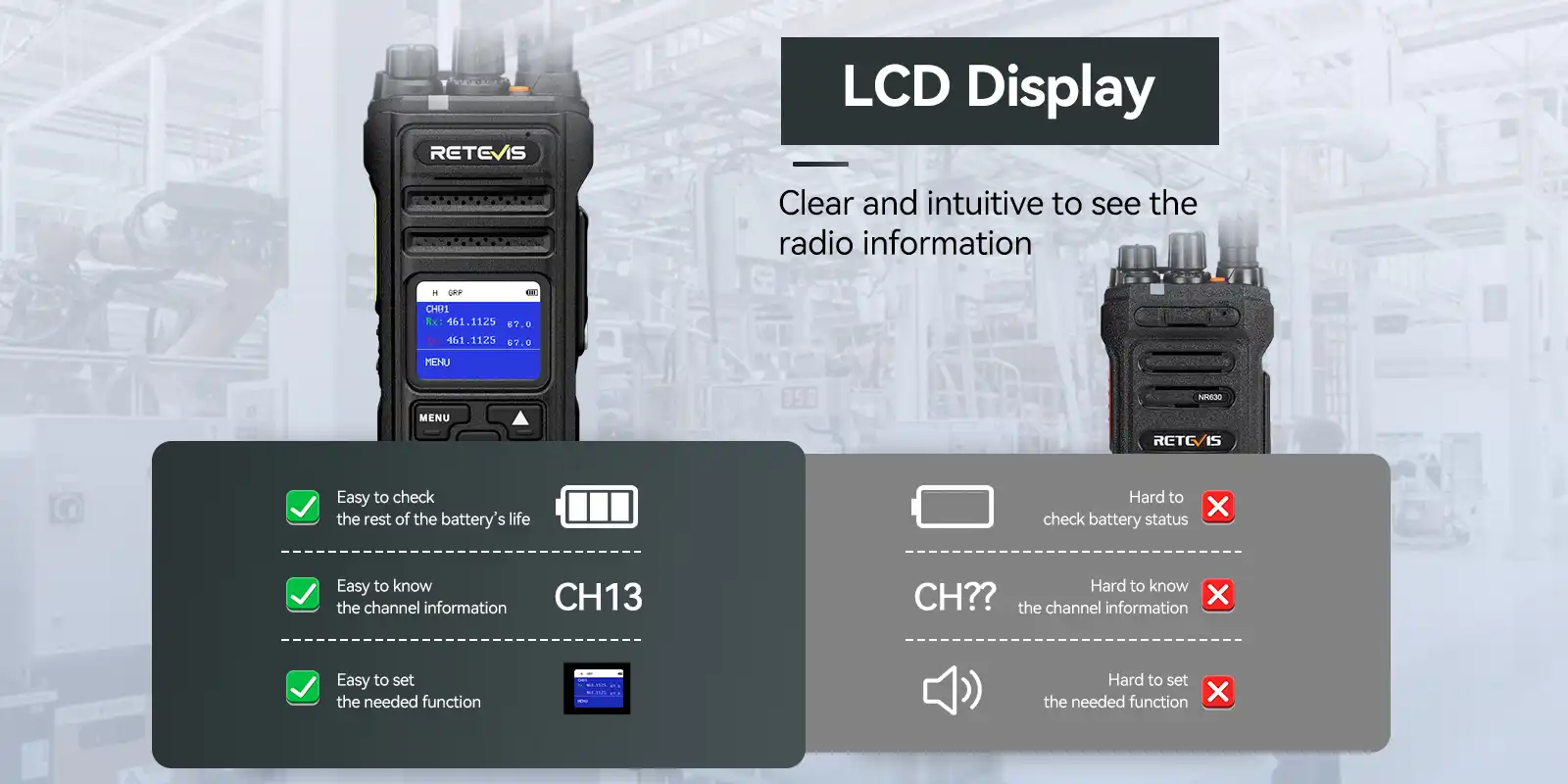 walkie talkie with lcd display
