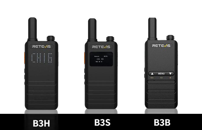 Retevis B3H, B3S and B3B Ultra Slim Walkie Talkies