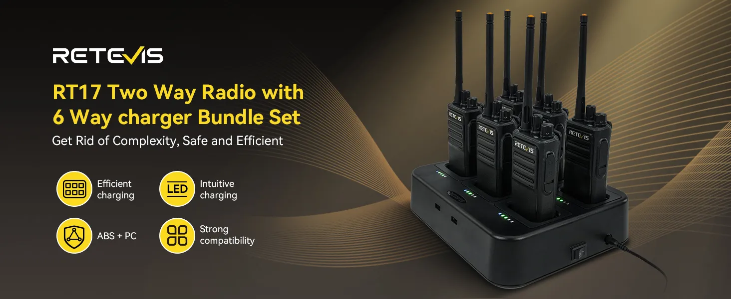 Retevis RT17 long distance FRS two way radio 6pcs with six way charger