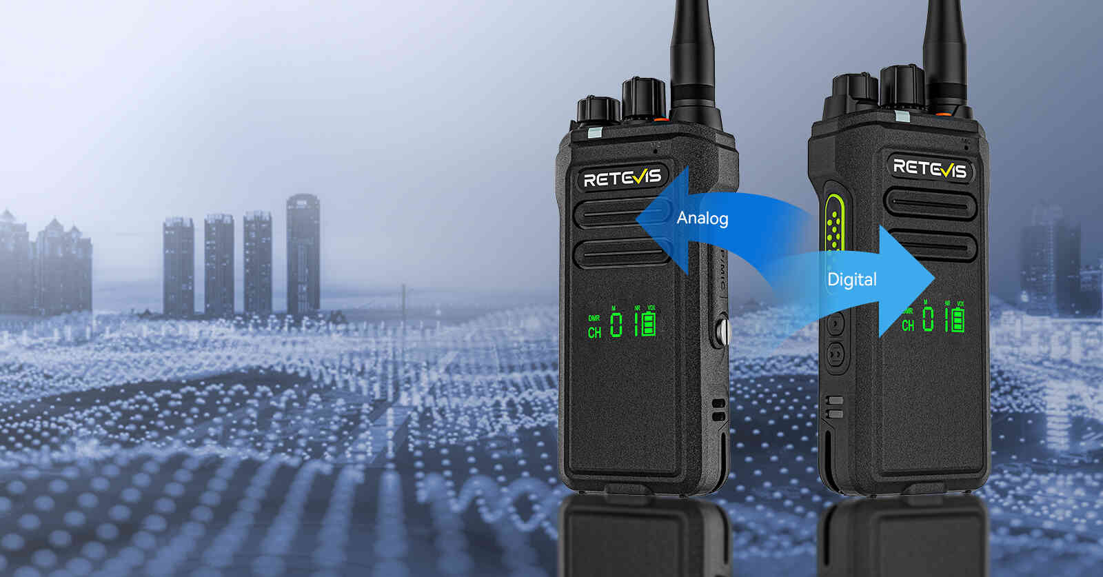 retevis nr30d dual mode two way radio
