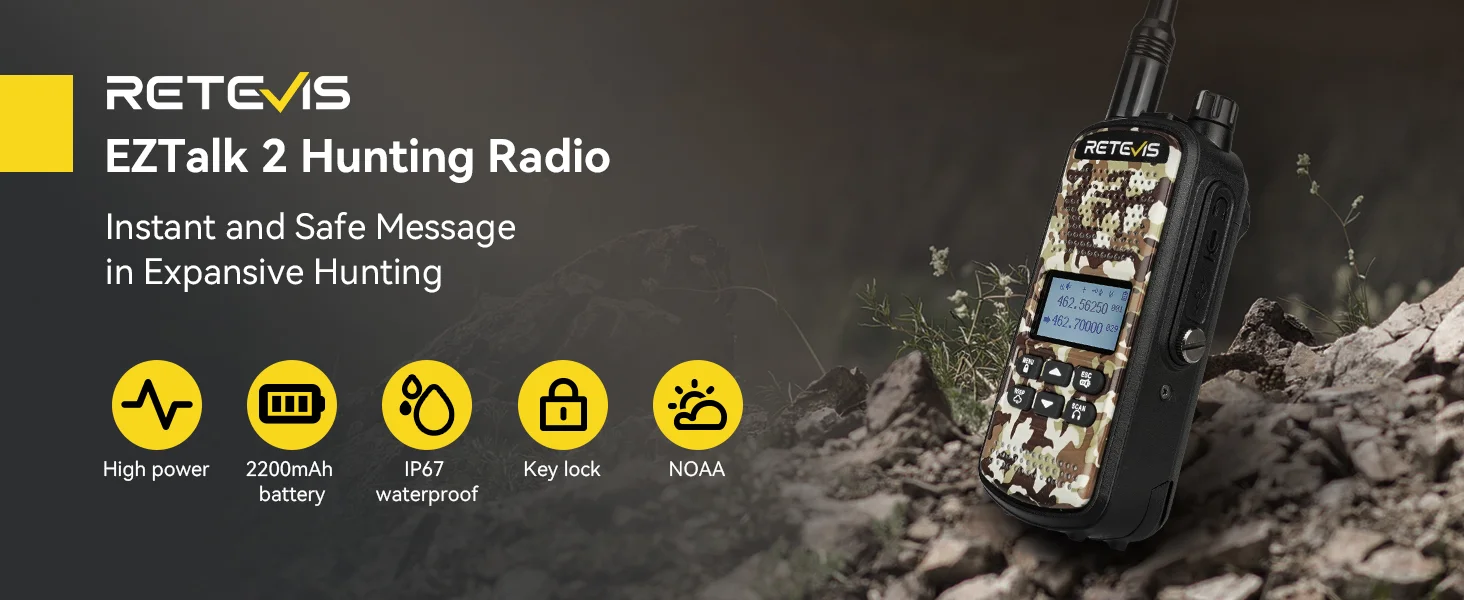 Retevis EZTalk2 GMRS Hunting Two Way Radio
