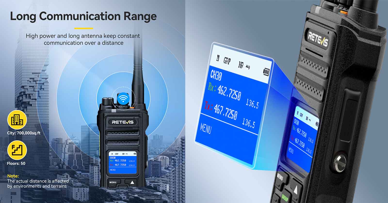 long range waterproof gmrs radio for farm