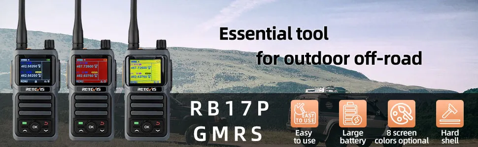 Retevis RB17P 5W GMRS portable two way radio with half keypad