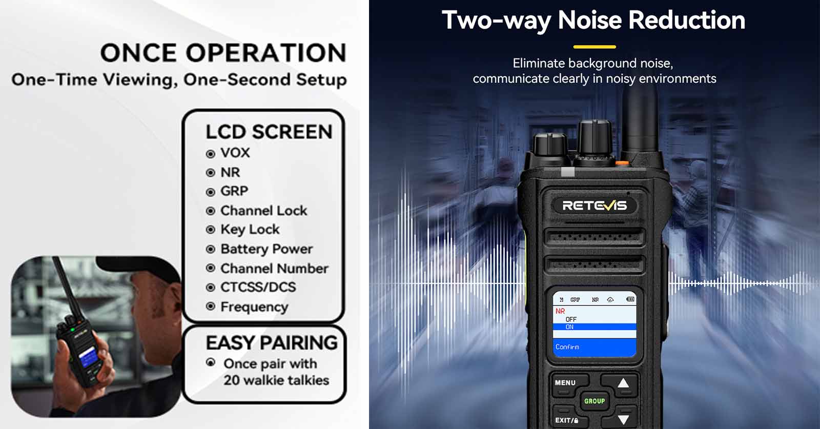 retevis nr630s commercial radio with noise reduction