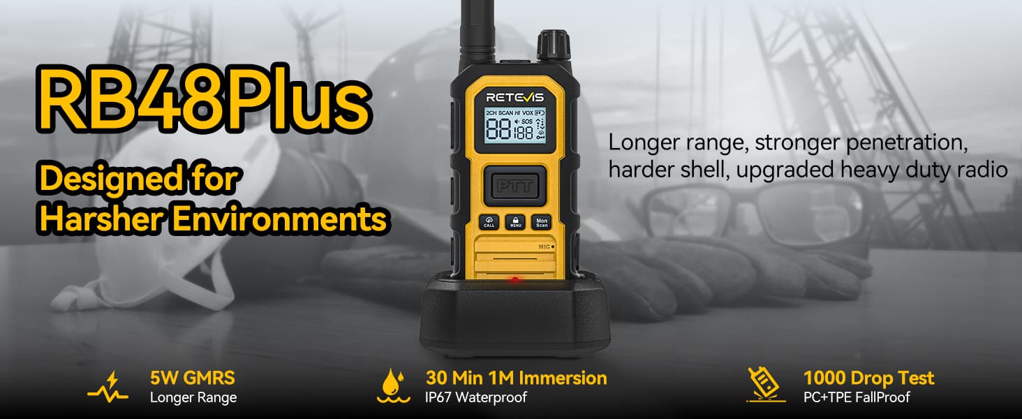 Retevis RB48Plus Advanced Triple Proof GMRS handheld Radio
