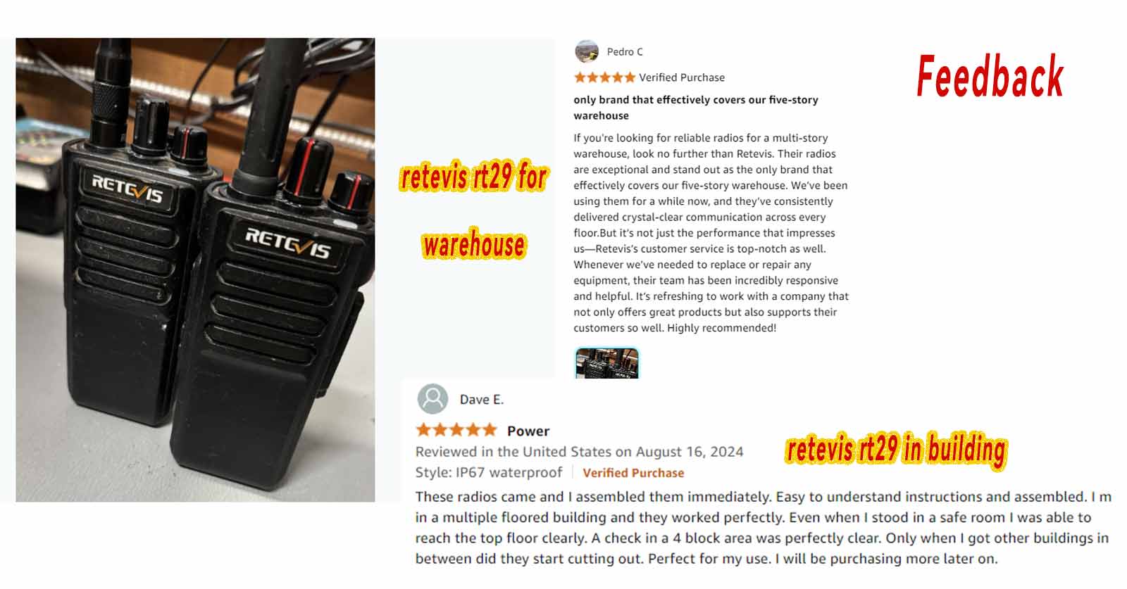 retevis rt29 uhf long range waterproof walkie talkie