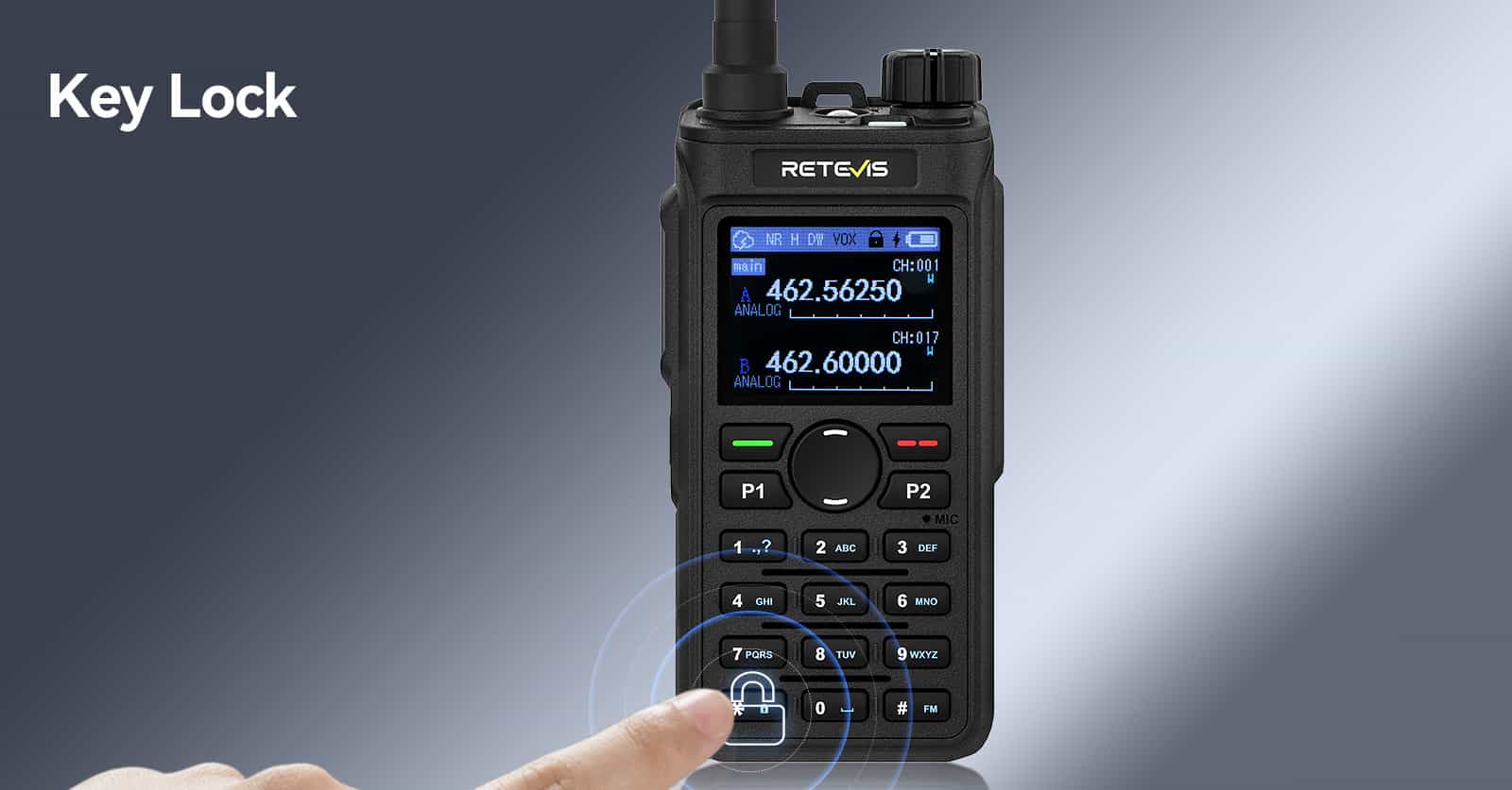 retevis c2 key lock function