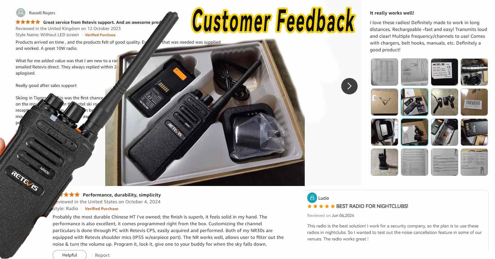 retevis nr630 customer feedback