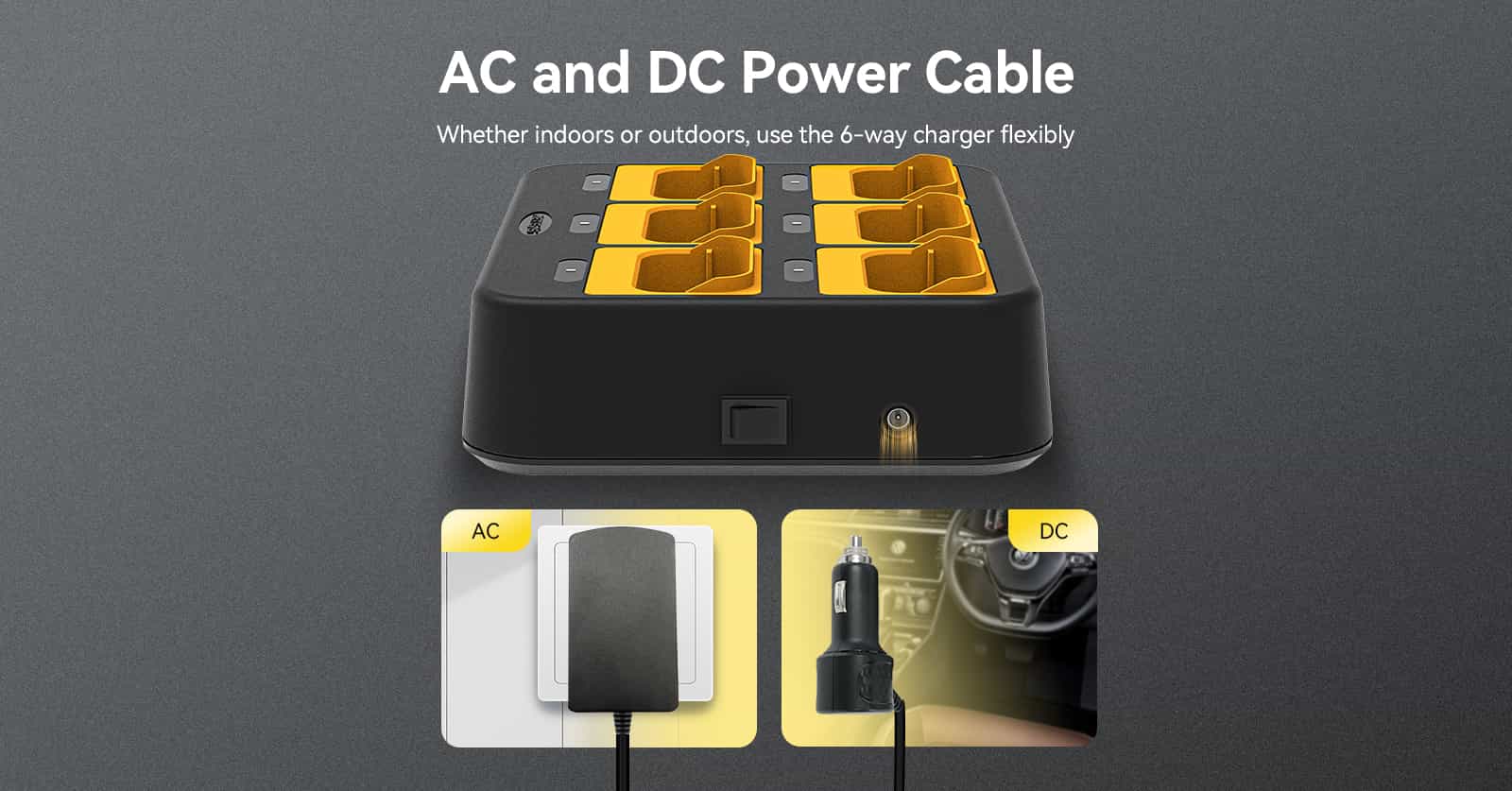 AC and DC power cable for Six-Unit Multi-Charger