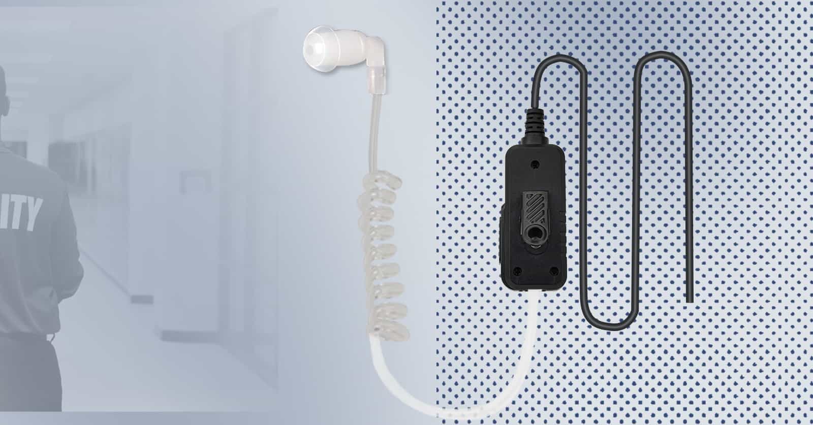 Acoustic Tube headset for walkie talkies