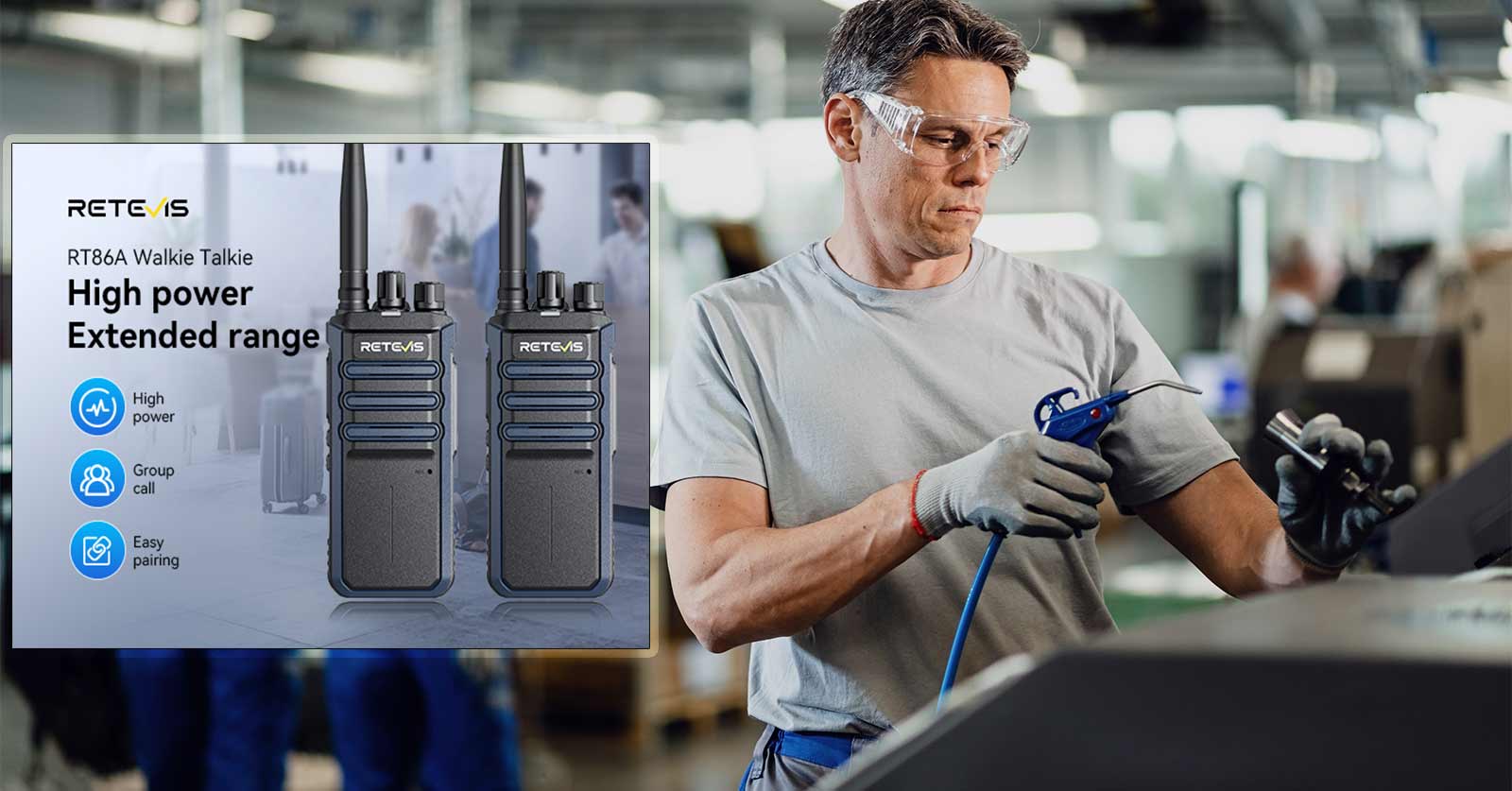 retevis RT86A two way radio for manufacturing