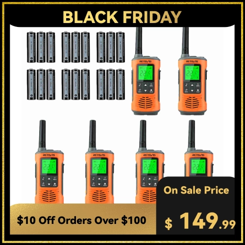 Retevis RT45P FRS Radio 6 Packs Black Sale Deals