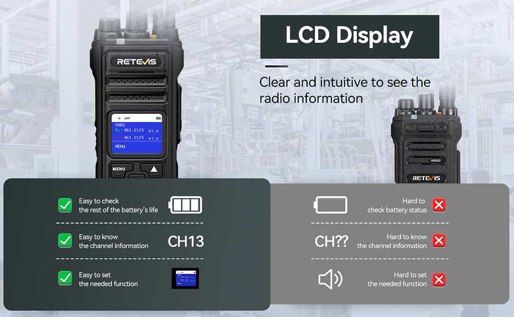 retevis noise reduction two way radio for night clubs