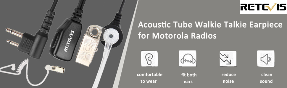 Motorola 2Pin Acoustic Tube Ear Piece for Walkie Talkie Motorola CP100D