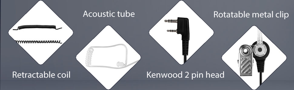 Acoustic Tube earpieces for retevis two way radios