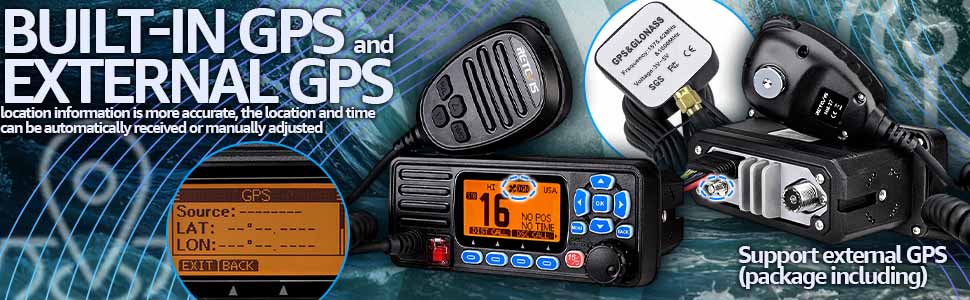 Built-in GPS MOBILE MARINE RADIO RETEVIS RA27