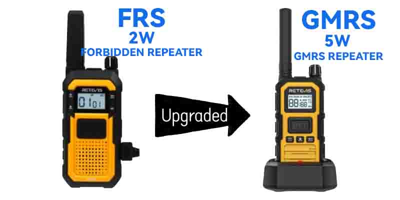 upgrade version from frs to GMRS retevis rb48p