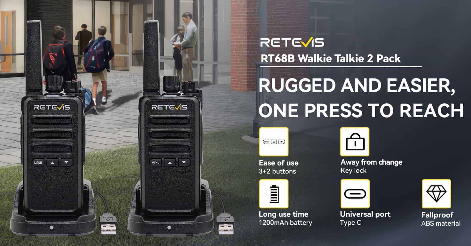 Retevis RT68B FRS 2-way radio 2 Pack