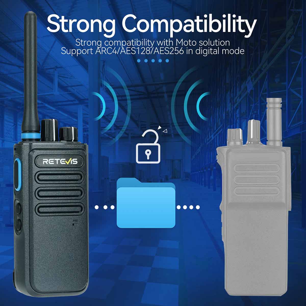 P1 Superhet AES256 UHF DMR Handheld Radio