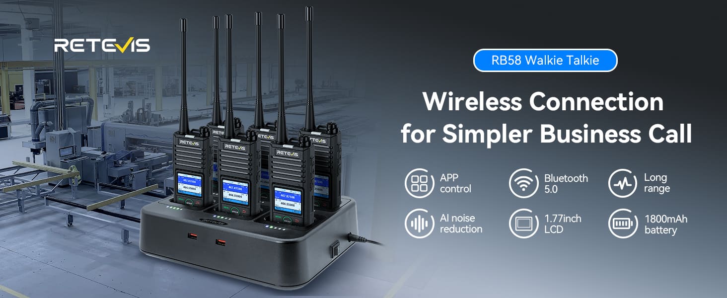 RB58 business two way radio with 6-way charger
