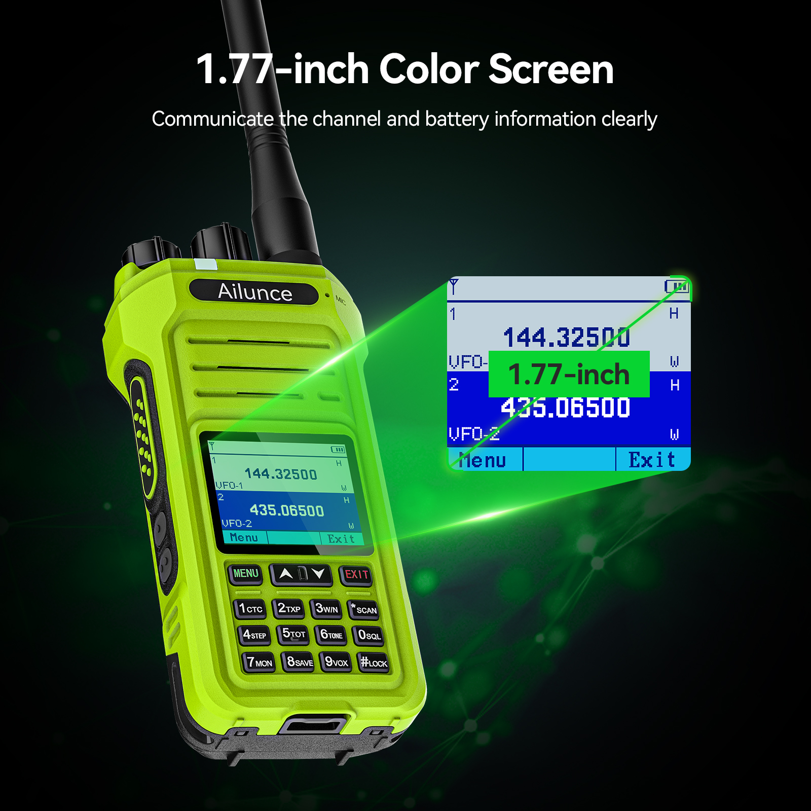 Ailunce HA1G GMRS RADIO GREEN