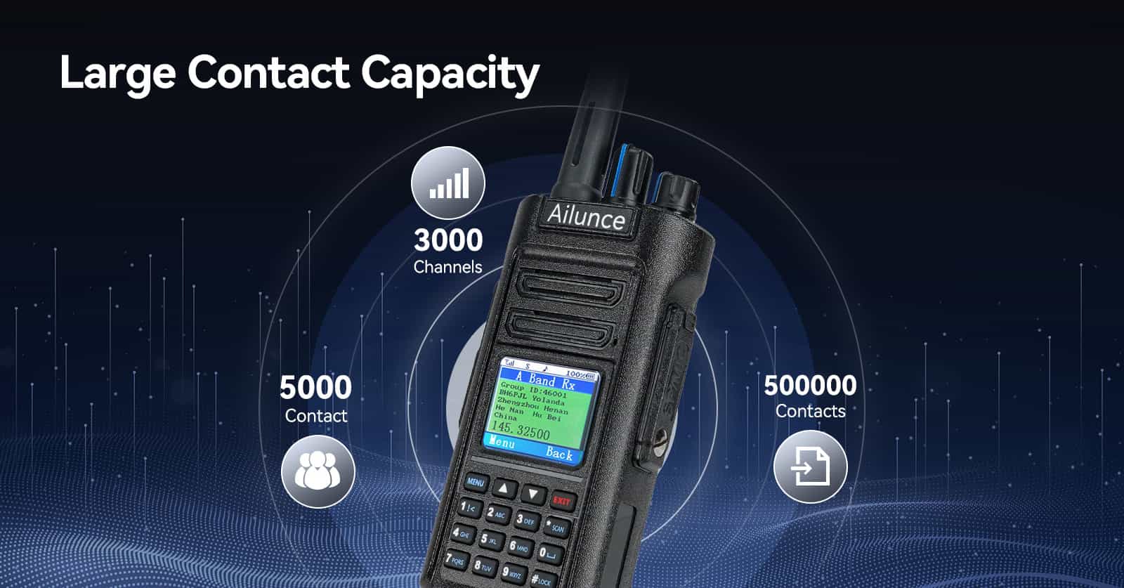 Ailunce HD2 DMR RADIO Large Contacts 