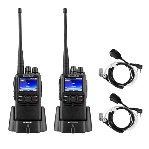 retevis rb22 5w half keypad small dmr radio with earpiece bundle 2 pack