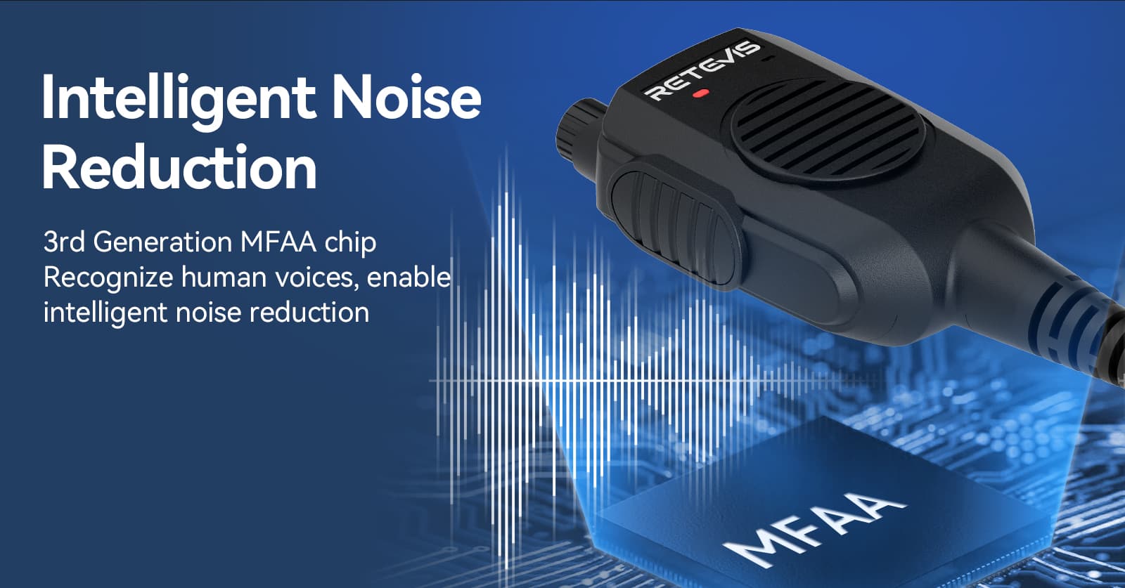 C9272B Retevis New Active noise cancellation speaker mic for two way radios