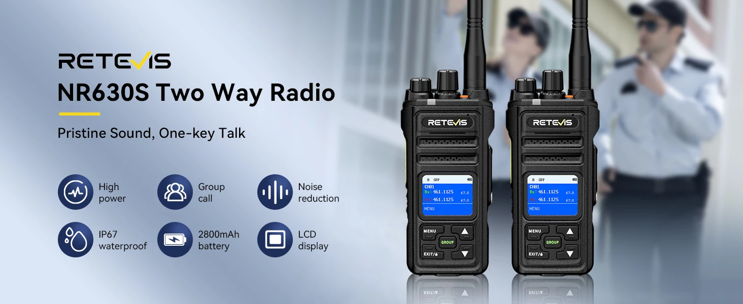 Retevis NR630S Noise-Reduction Handheld UHF Radio with Speaker Mic Bundle