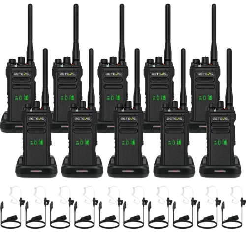 retevis nr30d dmr digital radio with noise cancelling radio headset