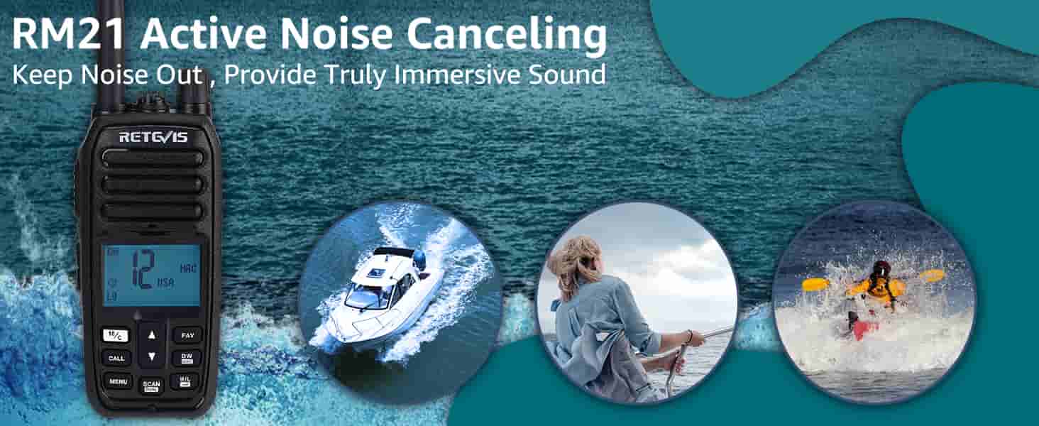 A9241A-RM21 Noise Cancelling IP67 NOAA Handheld VHF Radio 2PACK